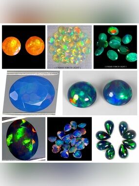 Fire Opals Listing Soon!! Stunning jewelry & Gems! Black, Blue, Orange, Green.